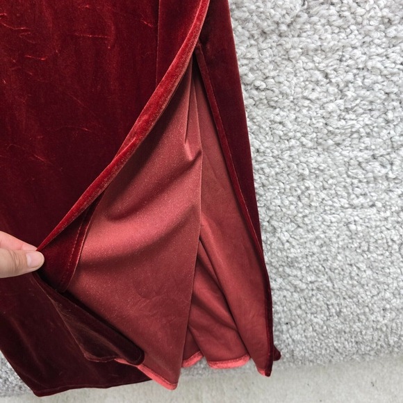 Taylor Women’s 14 Velvet Maxi Dress Drape Neck Side Slit Stretch Whimsigoth - Picture 4 of 13